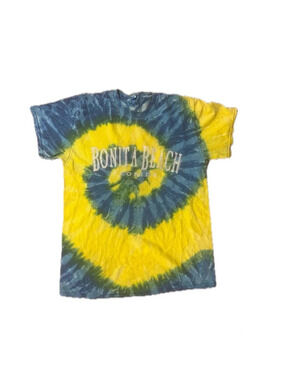 Color tone Bonita Beach Yellow and blue tie-dye t-shirt, Size medium